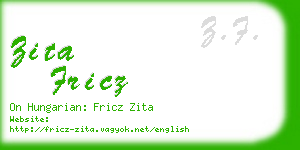 zita fricz business card